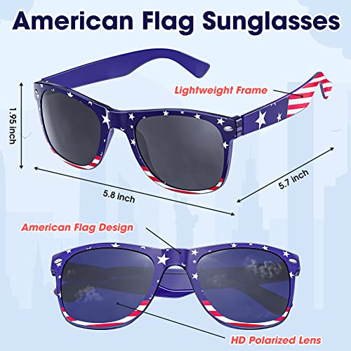 Roberly 8 Pairs American Flag Sunglasses, 4th of July Sunglasses Accessories for Women Men Teens Patriotic Party Favors Supplies 4th of July Independence Day Memorial Day Decorations2
