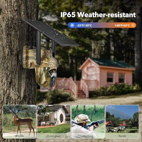 Gleemall 4G Lte Cellular Trail Cameras 2K 360° View Live Streaming Game Camera Built-In Sim Card With Motion Activated Color Night Vision Remote Phone Access Solar Powered Trail Camera Ip65 Waterproof thumb #6