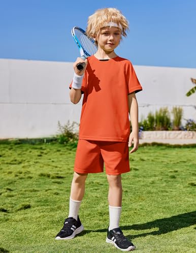 Image of Arshiner Boys Loose Athletic Set Crew Neck T-Shirt & Mesh Short 4-13 Years