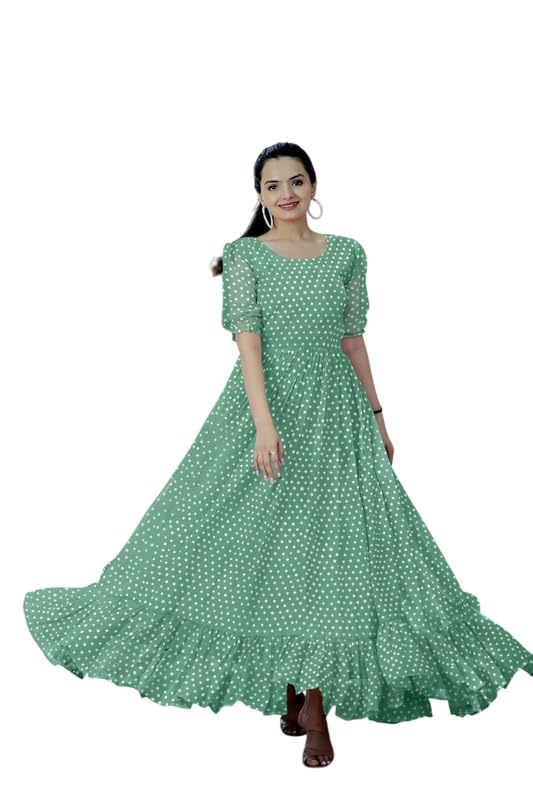 Elegant Women’s Long Gown | Anarkali Style | Flared Floor-Length Dress | Stitched Design No Matardot-picture-20