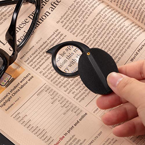 10X Folded Pocket Magnifier Mini Magnifying Glass Handheld Rotating Magnifier For Reading Newspaper, Book, Magazine, Science Class, Hobby, Jewelry (10 Pieces) #TOP3