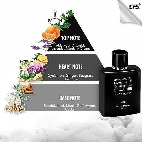 Image of CFS 21 Club Code Black Eau De Parfum Long Lasting EDP For Men and Women 100ml