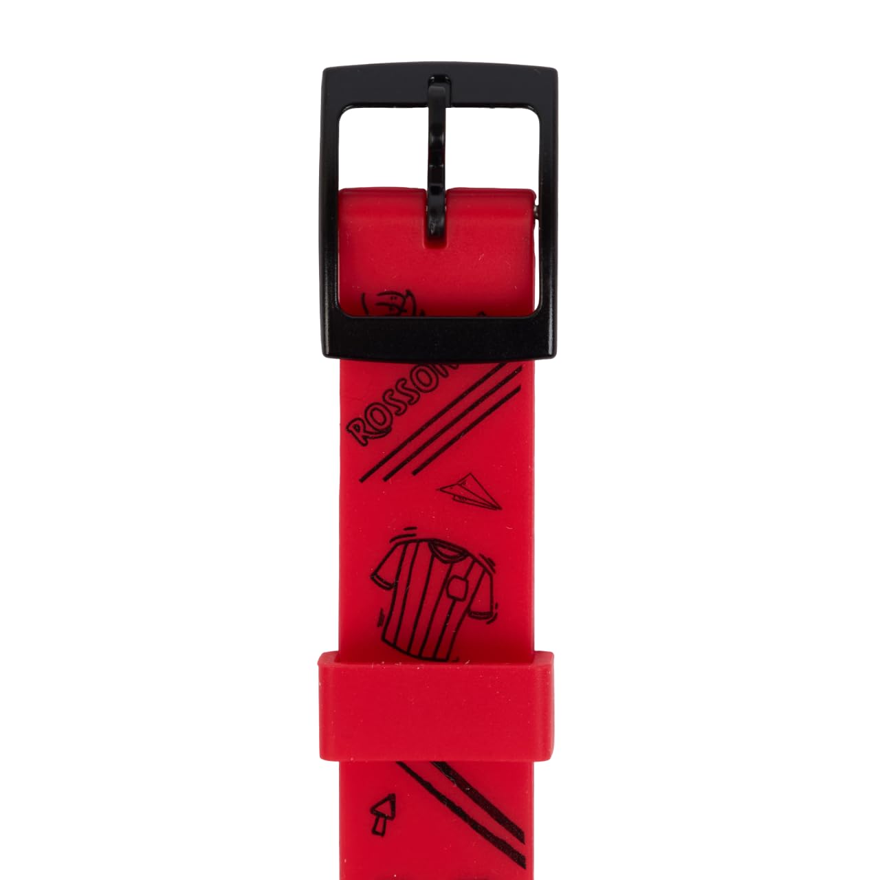 A.C. Milan Orologio per Piccoli Tifosi Rossoneri, con Cinturino in Gomma, Prodotto Ufficiale, Rosso