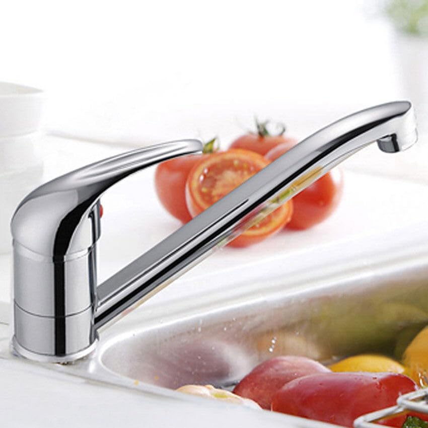 Image of Kitchen faucets - Antique Single Lever Basin Mixer Tap - Stainless Steel Tap for Counter Top Washbasin - Pack of 1, Silver