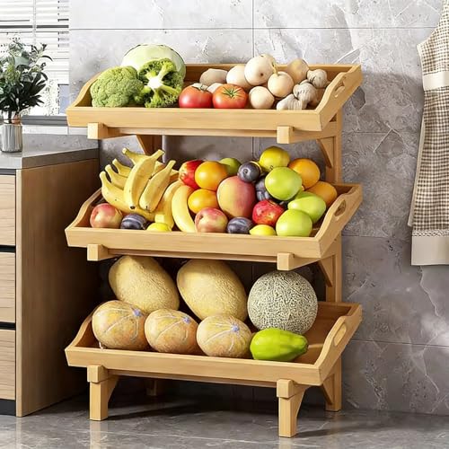Estantería de madera de 4 niveles con baldas ajustables e inclinables para alimentos 2