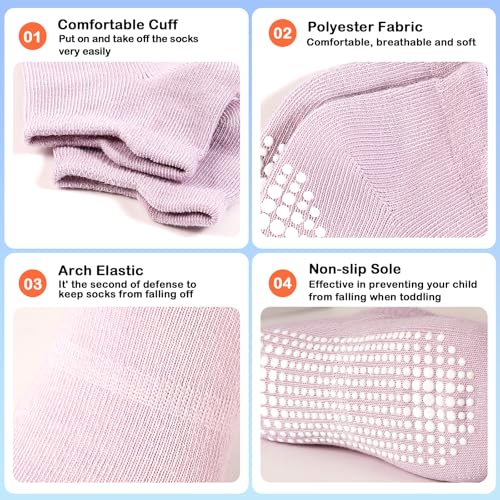 Image of GRPSKCOS Non Slip Toddler Socks 15 Pairs Toddler Grip Anti Skid Low Cut Socks for 1-7 Years Boys Girls