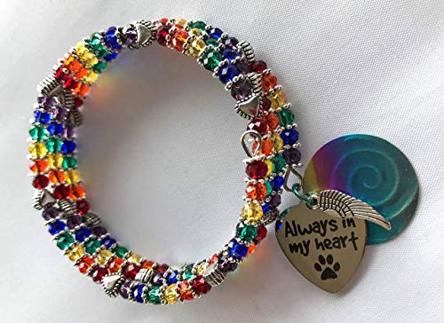 Handcrafted Rainbow Bridge Bracelet with Gift Box Pet Loss Jewelry Memorial Niobium Charm Bracelet