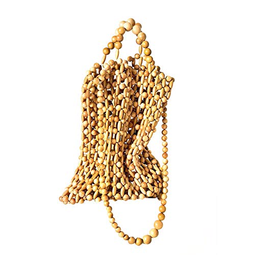 heresell - Bolsa de Playa de Paja para Mujer, Hecha a Mano, de bambú, 25235 cm