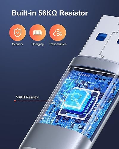 Image of ETZIN 10Gbps USB C Female to USB Male Adapter, USB 3.1 A to USB C Adapter SuperSpeed Data Sync. Compatible with Quest Link, Power Bank, Type-C Earphone etc-EPL-1032TC.