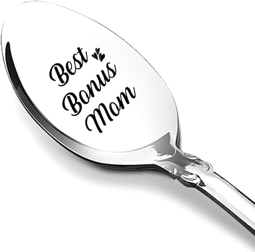 Los mejores regalos para mamá, regalos adicionales para mamá, la mejor cuchara de regalo para mamá, cuchara de té grabada de acero inoxidable,