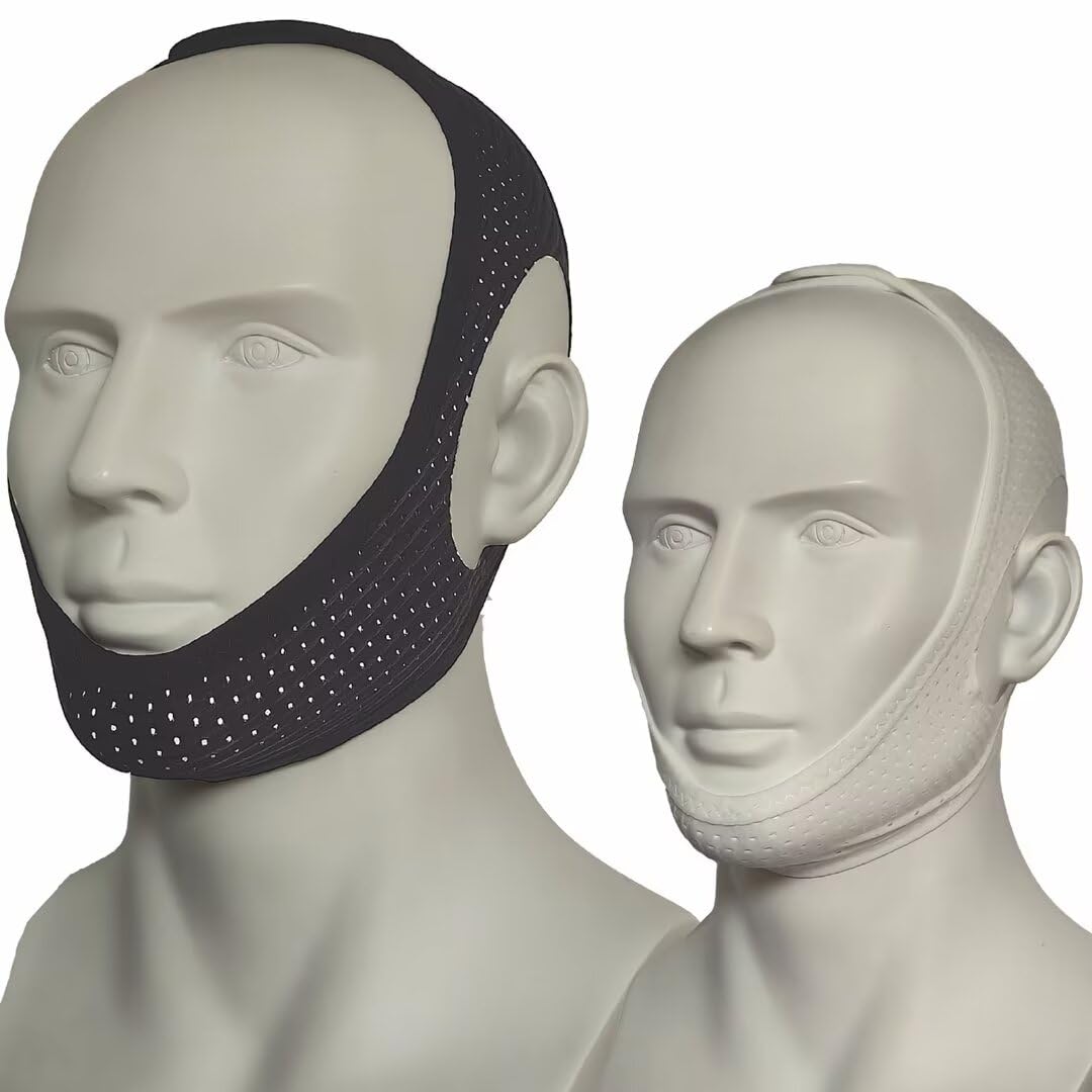 Chin Strap for Cpap Users -Comfortable Chin Strap for Men Women-Effective Adjustable Anti Chin Straps to Keep Mouth Closed While Sleeping(2 PCS)