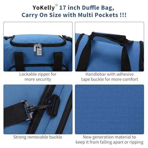 Image of Small Gym Duffle Bag, 17 inch, Royal Blue | Carry On Weekender Bag, For Travel Sport, 17x10x9 in