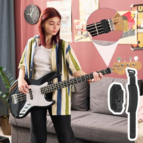 Image of JJUNW 4Pcs Fret Wrap, Guitar String Mute Dampener, Guitar Mute Guitars String Cover Tape, Universal Bass Guitaring Accessories Fret Wrap Electric Guitars(Style A)