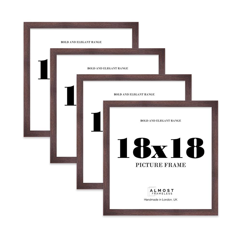 18x18 Photo Frame, Display 18x18 Pictures (22.9 x 15.2cm) Picture Frame for wall Display - Walnut - 4 Pack โ image 1