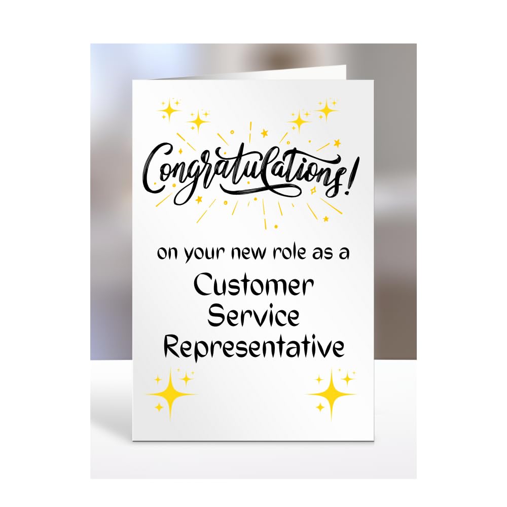 Congratulations on your new role as Customer Service Representative card, for men, women, colleague, boss, manager, supervisor, friend, gifts or presents, A5-222a_218