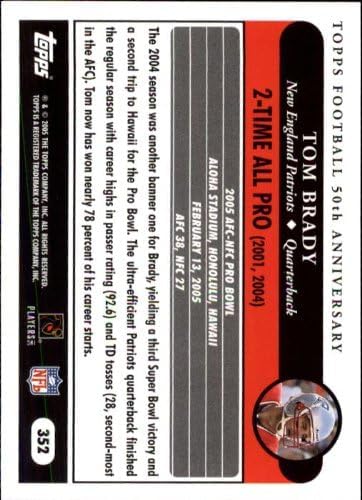 2005 Topps #352 Tom Brady AP NFL Football Trading Card Patriots