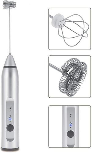 Miniatura 2 de Espumador de leche, fabricante de espuma eléctrica de mano recargable por USB con 2 batidores, mini licuadora y mezclador eléctrico para café a
