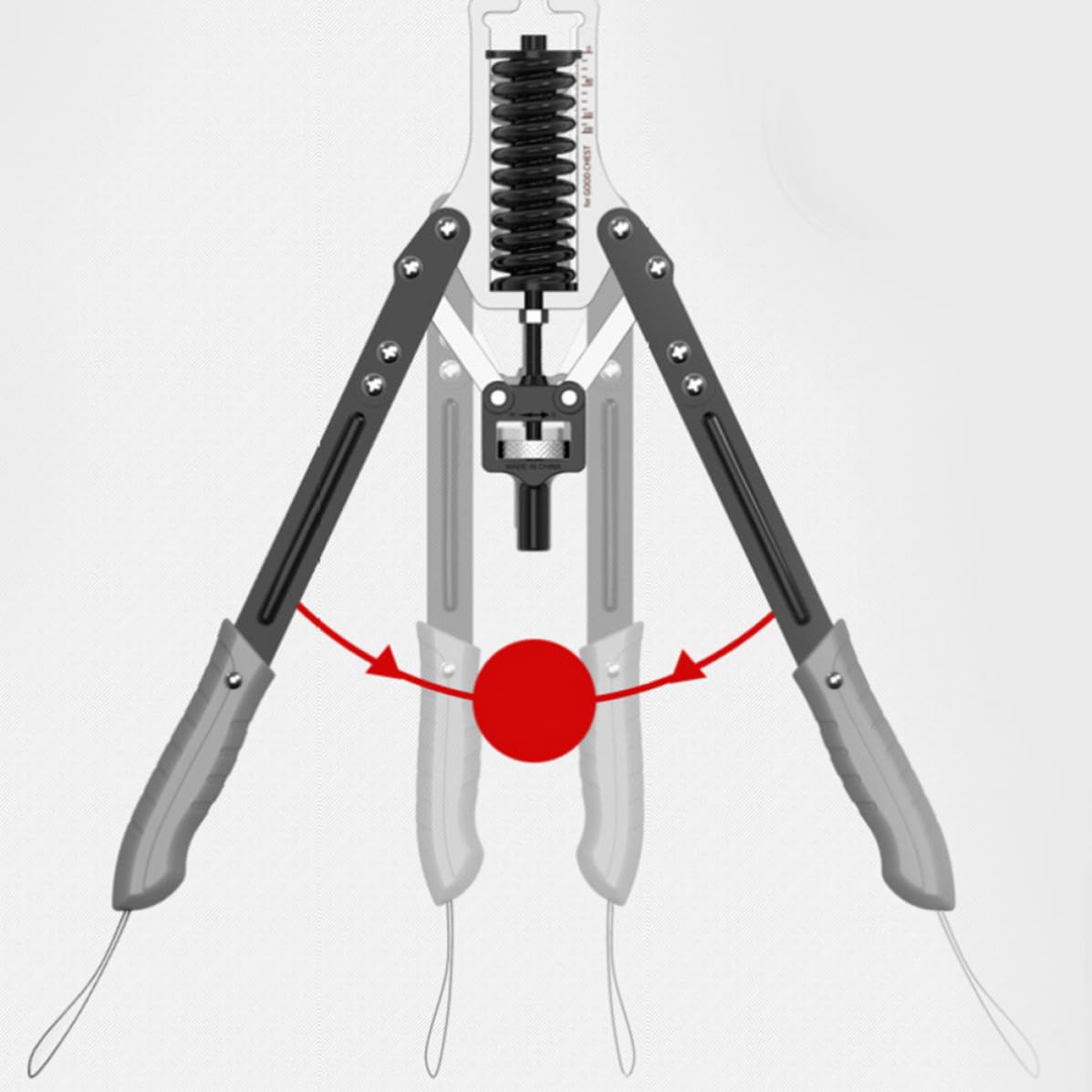 Verstellbarer Handtrainer 30-75kg mit Federgriff, Schwarz