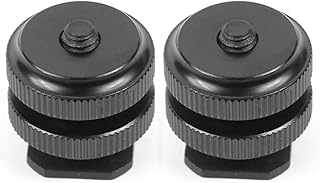 BGNing 1/4' Camera Hot Shoe Mount Adapter Shoe Interface Tripod Screw Adaptor Flash Hot Shoe Mount for DSLR Camera Compatible with GoPro (2pcs)