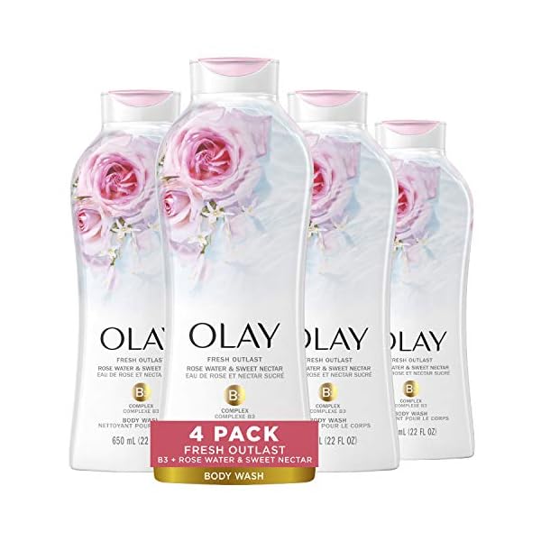 Olay-Fresh-Outlast-Body-Wash-with-B3-Rose-Water-and-Sweet-Nectar-22-Fl-Oz-Pack-of-4 Olay Fresh Outlast Body Wash with B3, Rose Water and Sweet Nectar, 22 Fl Oz (Pack of 4)