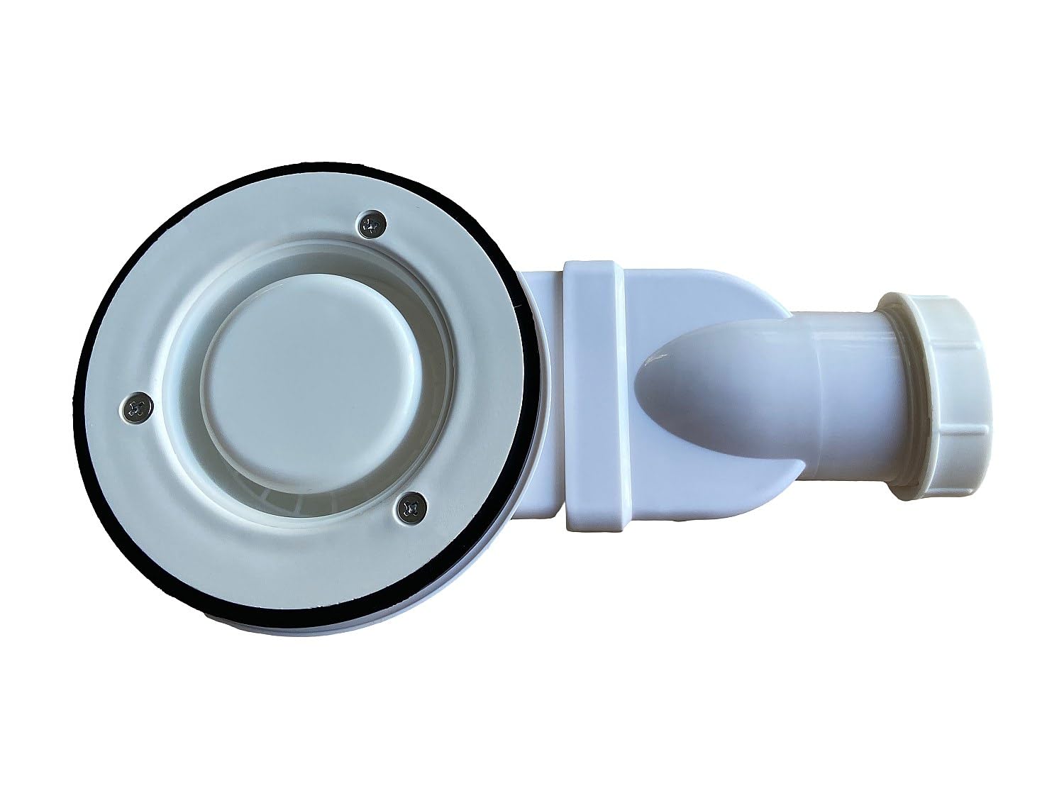 Vente-unique - Receveur de douche extra plat à poser ou à encastrer recoupable en résine SMC en quart de cercle avec siphon - Blanc - 90 x 90 cm - SYFORSA