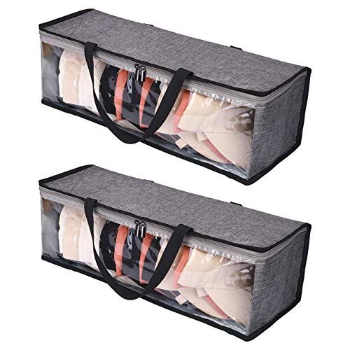2 Packs Hat Storage,Baseball Cap Organizer, Hat Bag for Travel,Cap Holder,Hat Case with Carry Handles and Dual Zipper,Holds Up to 19 Hats,Portable/Visible/Dust Proof Design(Gray)