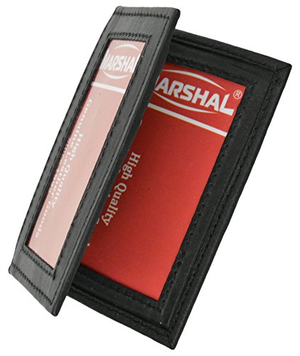 New Slim Thin Mens Bifold Genuine Leather Outside ID Wallet Black Card Holder PT0082