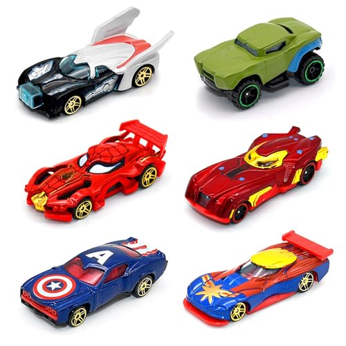 SSKHE AWAVM 6 Pièce Mini Jouet de Voiture,Lot de Petites Voiture Friction, Miniatures en Métal Friction,Petites Voitures Jouets, Mini ModèLes de...