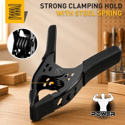 Image of 4-Piece 8-inch Spring Clamps, Heavy Duty Metal Woodworking Clips Spring Clips, 3.4 inch Jaw Opening, Photography Backdrops & DIY Projects