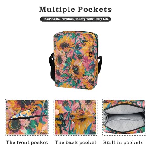 KLL Sunflower Rose Gold small messenger bag for men Vegan Leather Small Crossbody Bag Women Shopping Woman Shoulder Handbags2