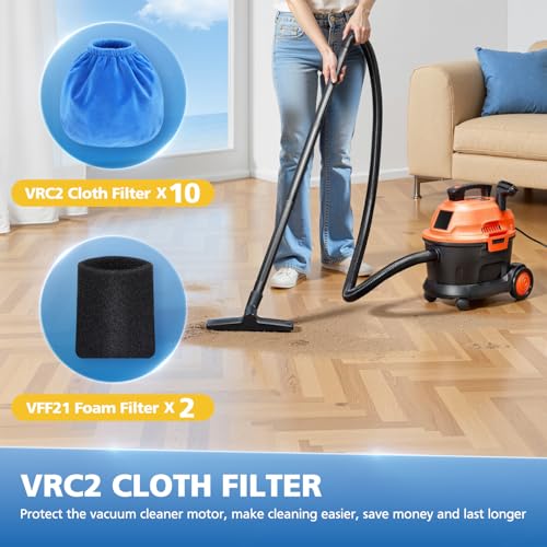 Image of VRC2 Cloth Filters for Vacmaster 1.5-3.2 Gallon Wet /Dry Vacuums