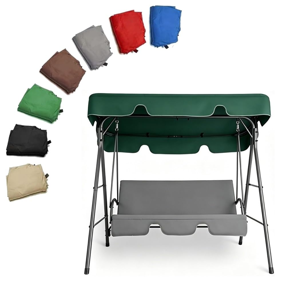 RTVGNSZSJL 77x49in 64x45in Porch Swing Canopy Replacement Outdoor Patio Swing Cover Universal Garden Swing Replacement Canopy Waterproof Oxford Fabric(Green,75x52x6in-190x132x15cm)