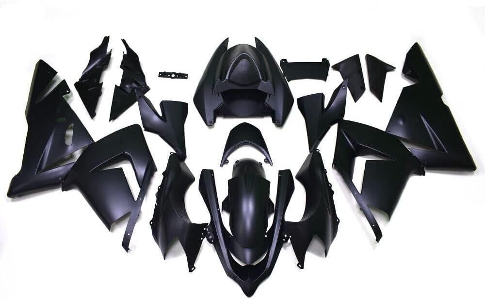 ABS Plastic Motorcycle Fairing Kit Fit for 2004 2005 Kawasaki Ninja ZX10R Fairings 04 05 ZX-10R Injection Bodywork Body Frame Body Kit Cowling Set (Matte Black)