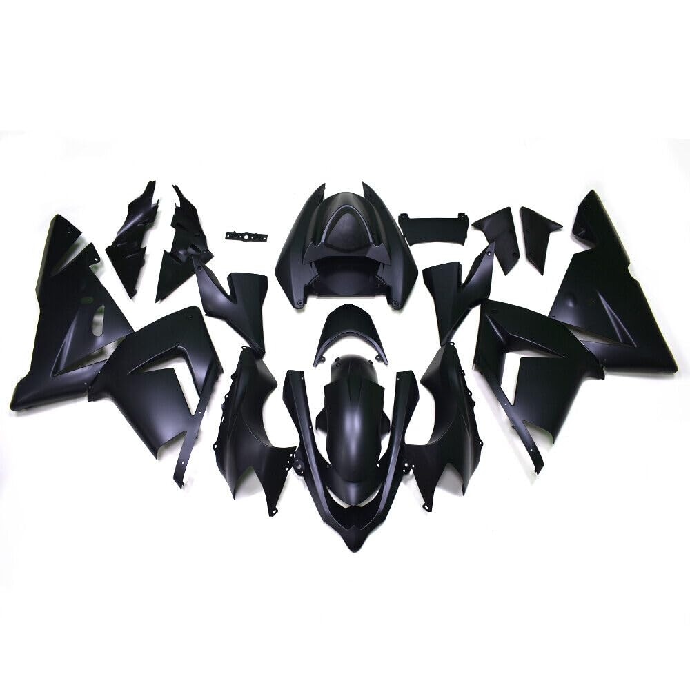 ABS Plastic Motorcycle Fairing Kit Fit for 2004 2005 Kawasaki Ninja ZX10R Fairings 04 05 ZX-10R Injection Bodywork Body Frame Body Kit Cowling Set (Matte Black)