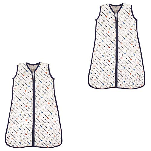 Image of Hudson Baby Unisex Muslin Cotton Sleeveless Wearable Sleeping Bag, Sack, Blanket, Boy Arrows 2-Pack, 18-24 Months