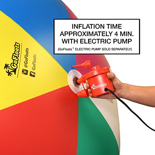 GoFloats 6 ft Giant Inflatable Beach Ball, Extra Large Jumbo Beach Ball - Patch Kit Included