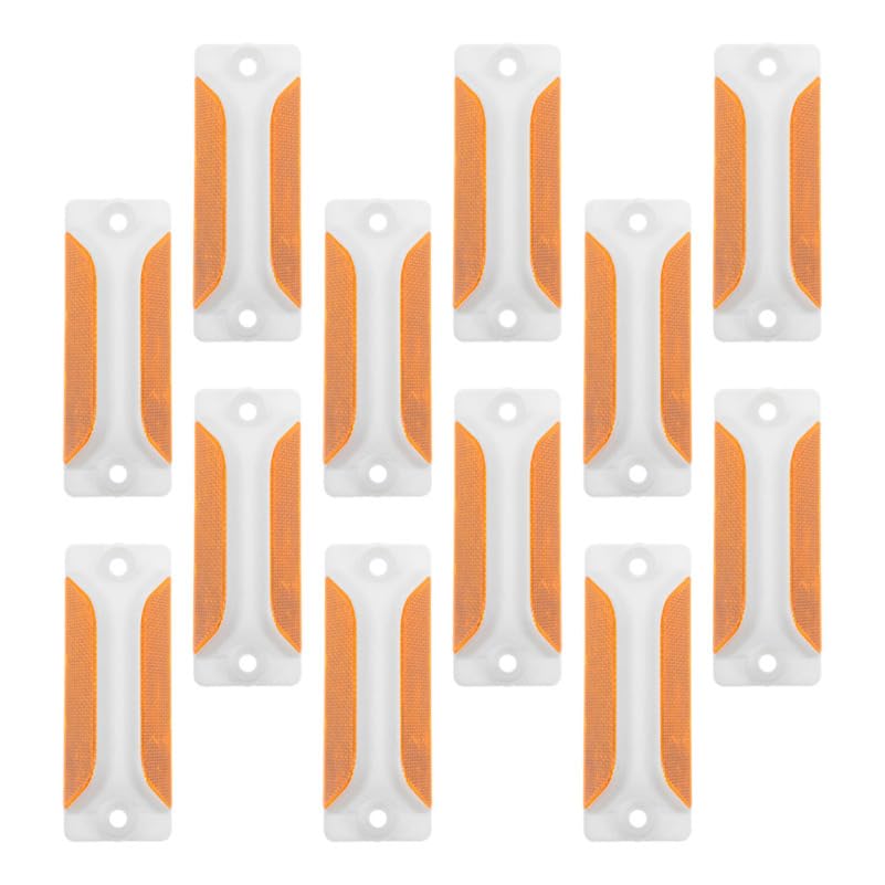 GALPADA 12 Pack Rectangular Reflective Road Markers Driveway Safety Pavement Reflectors Highway Tunnel Wall Nighttime Visibility High Asphalt Stud Lane Street Marker Tool 11.7x4.4x3.0 centimeters