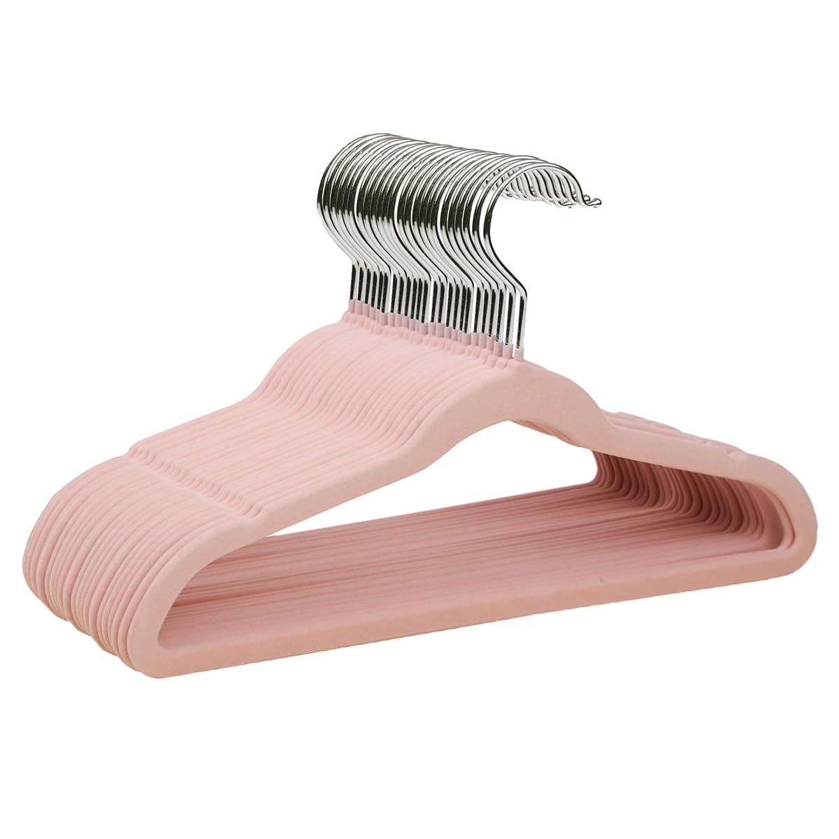 ManGotree Kids Velvet Kleiderbügel, 22 Stück rutschfeste Kinderkleiderbügel, platzsparende Kleiderbügel mit 360° drehbarem Haken, 35cm Premium-Filzbügel für Kinder, Jugendliche (Rosa)