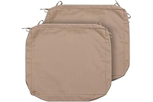 Set of 2 Patio Seat Cushion Covers (Khaki)