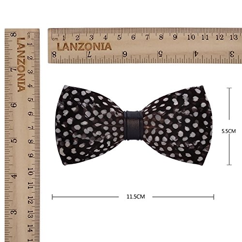 Image of Feather Bow Ties for Men Original Luxury Elegant Wedding Bow Tie Pre-Tied Handmade Mens Bowties for Tuxedo