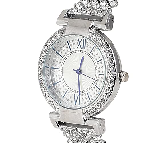 Image of Haute Sauce Women's Embellished Analog Dial with Stainless Steel Strap | Battery Power | Foldover Closure | Quartz Movement | Fashion Wrist Belt Watch for Female and Girls