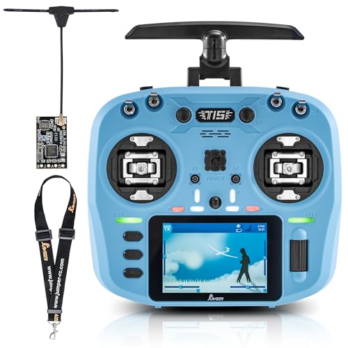 Jumper T15 2.4GHz ELRS Radio Transmitter with Nano Receiver VS-M Hall Gimbal EdgeTX IPS Color Touchscreen Controller for FPV Drone/Fixed-Wing/Helicopter/Multirotor/RC Car Boat Mode 2 (Blue)