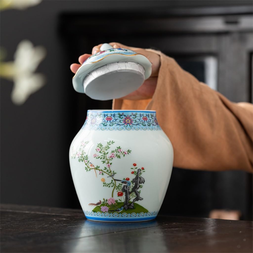 XYNSNDB Ceramiczne puszki na herbatę w słoiku z cukrem, pomalowane na złoto, zamknięte, pojemniki do przechowywania, dekoracje domowe Pojemnik na herbatę