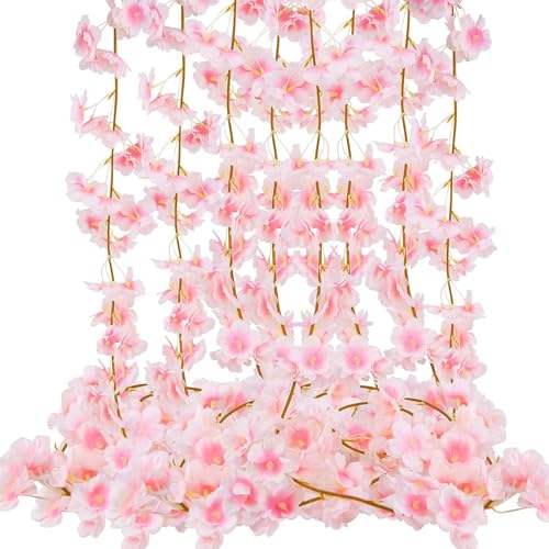 桜 造花 吊り下げ 桜の花 ピンク 藤の花 長さ180 cm 枯れない花 DIY 4本セット シルクフラワー 造花 つる ガーランド シルクフラワー 店舗装飾 撮影 装飾 結婚式 母の日 部屋 屋内 屋外 庭園 パーティー 飾り