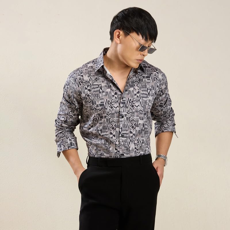 Image of MARK & ALBERT Men's Slim Fit Cotton Formal Shirt