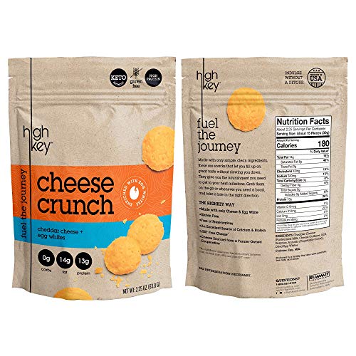 Low Carb, Gluten Free, High Protein Healthy Cheese and Egg Snack - Savory, Keto & Diet Friendly Cheese Crunch with Natural Ingredients, Variety Pack of 4, 2.25oz Bags (Cheddar, 4, 2.25 OZ Bags)