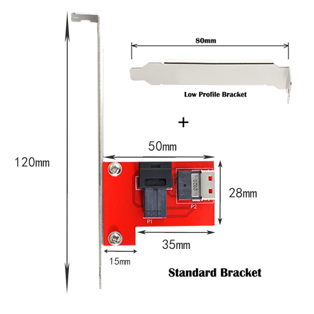 Cablecc PCI-Express 4.0 Slimline SAS SFF-8654 a HD SFF-8643 PCBA Femmina Adattatore con Staffa