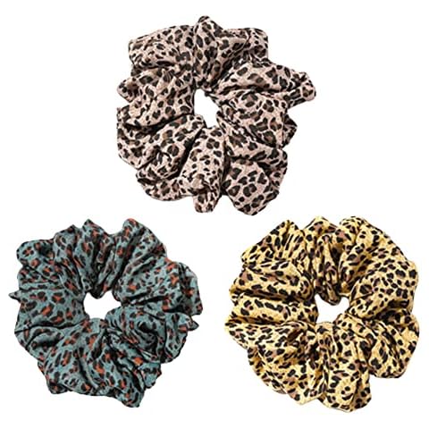 3 Pcs Hair Scrunchies Leopard Dot Scrunchies Animal Print Scrunchies Ponytail holder Hair Accessories for Women and Girls Hair Accessory Cover