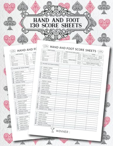 Hand and Foot Scorekeeping Book with Rules: Large Score Sheets Game Pads