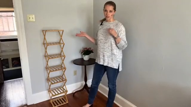 Shoe Rack, Bamboo Foldable Shoes Organizer Free Standing